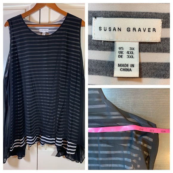 Susan Graver‎ Tank Tunic Women's Plus Size 3X Lagenlook Boho Office Church Work - Picture 1 of 11
